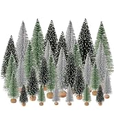 Yahpetes Christmas Trees 30 Pcs Artificial Christmas Trees Bottle Brush Trees with 5 Sizes, Sisal...
