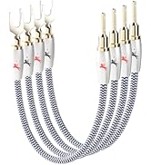 Impeto HI-FI Series Bi-Wire Jumper Cables, Banana Plug to Y-Adapter, Speaker Bridge Cables, 1.33m...