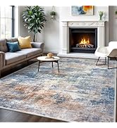 IOHOUZE Abstract Area Rugs 6x9 Ft Washable Rugs for Living Room, Non Slip Dining Room Rug, Printe...