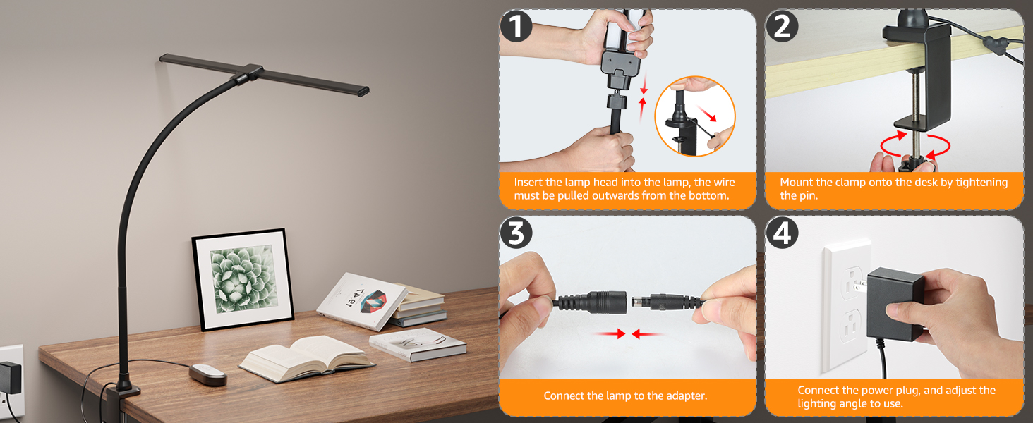 kids study light led desk adjustable bedroom