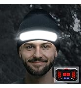 Easymaxx Rechargeable Beanie Headlamp,1200 Illumination Wide-Area Beam LED Headlamp Flashlight 6 ...