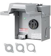 DEWENWILS 50 Amp RV Power Outlet Box, 125V/250V NEMA 14-50R RV Outlet Enclosed &amp; Lockable, Weathe...