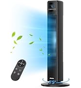 Abolee Tower Fan for Bedroom, Quiet Floor Fan with Remote, 90° Oscillating Fans with 4 Speeds, 4 ...