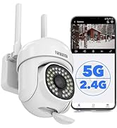 EVERSECU 2K 3.0MP Outdoor WiFi PTZ Security Camera, 2.4G&5G WiFi, Auto Tracking, 2 Way Audio, Col...