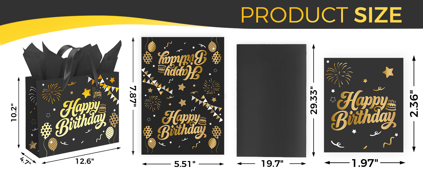 Black Birthday Gift Bag