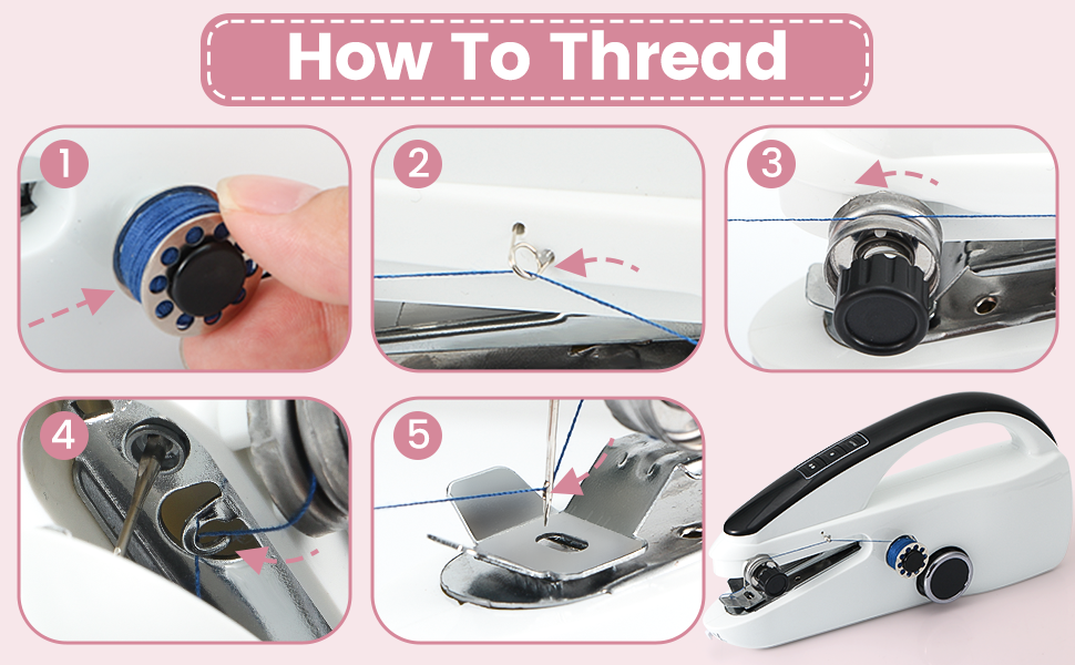 DIY Home Travel Electric Handheld Sewing Machine How to Thread mother&amp;#39;s gift