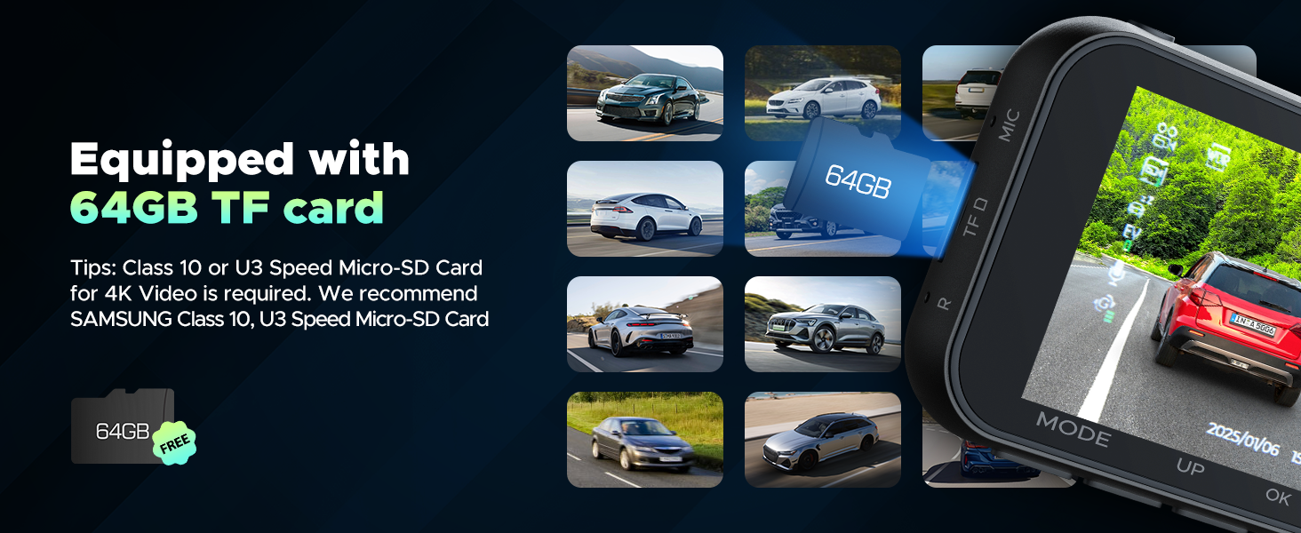 Dash Cam with 64GB Card