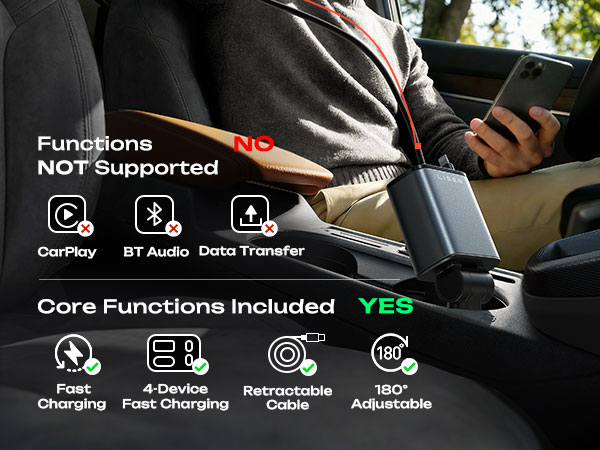 Retractable Car Charger USB C