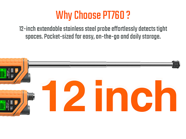 PT760 Gas detector with 12inch Extendable Probe