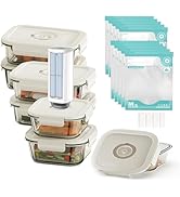 21 PCS Electric Vacuum Sealer, Borosilicate Glass Food Storage Containers, Premium Airtight, Port...
