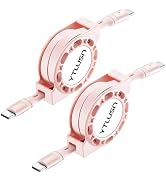 YTLUSN Retractable USB Type C Cable 100W, [2Pack/4Ft] LED USB C to USB C Cable, 5A Fast Charging ...