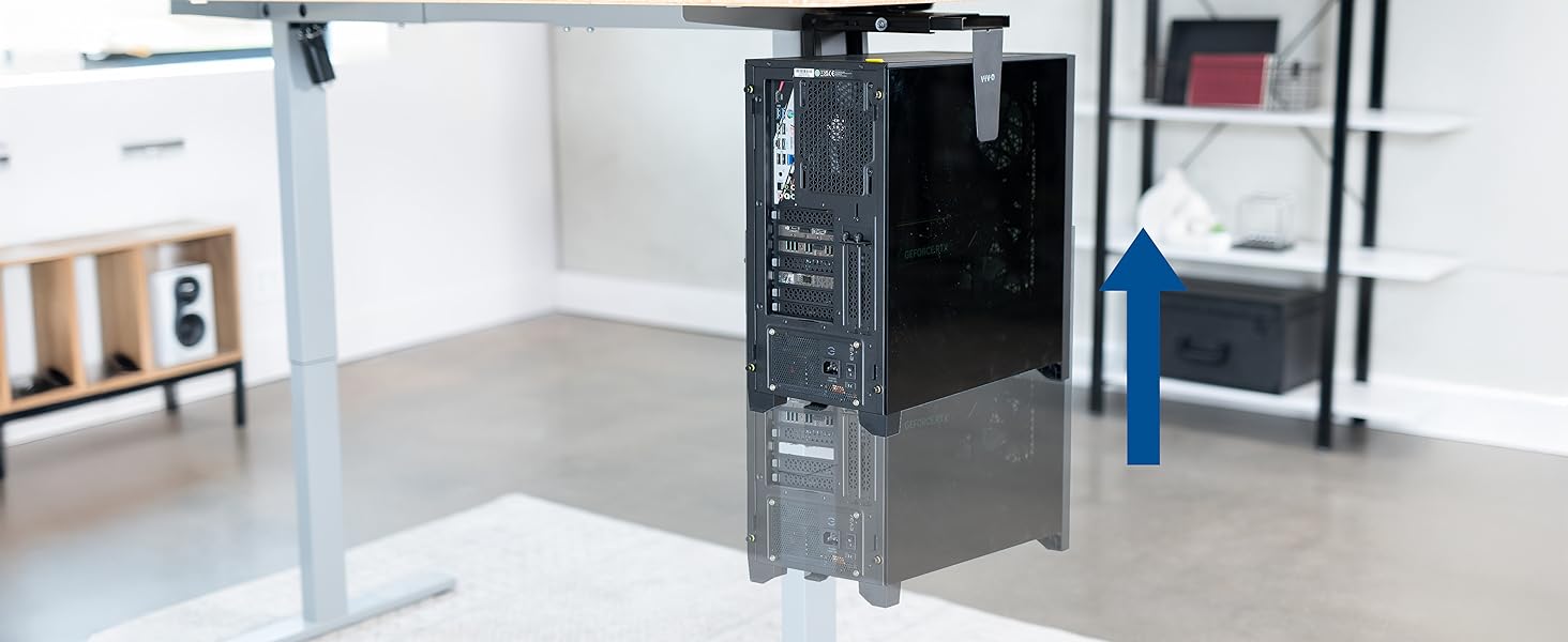 pc mount under desk, adjustable computer holder, cpu wall mount, swivel tower stand, desk pc tray