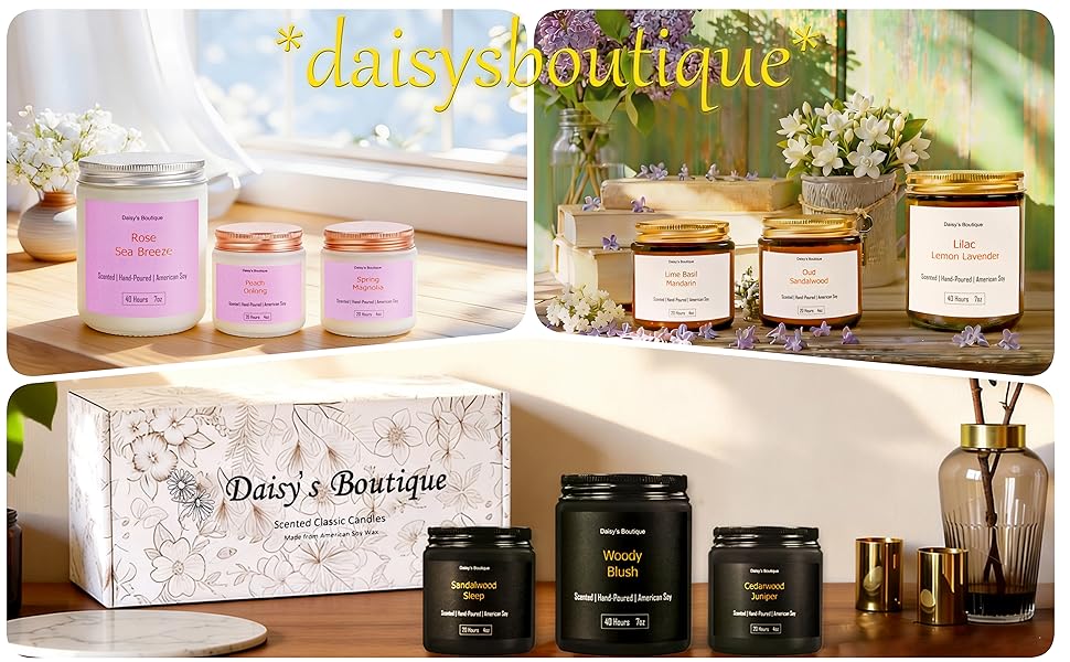 Scented Candles for Home Aromatherapy Candle Gift Present Set Soy Wax Long Lasting Gift Birthday