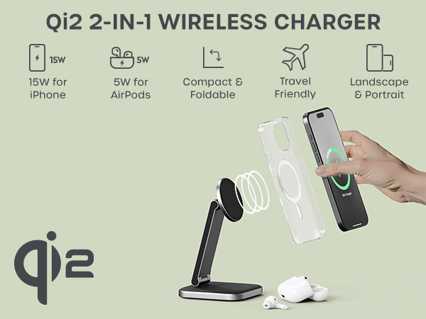 Qi2 2-in-1 Wireless Charger