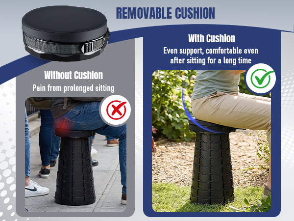 2026 Upgraded Collapsible Stool with Cushion