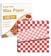 SMARTAKE 12 x 12 Inches Wax Paper, 250 Pcs Non-Stick Hamburger Patty Paper, Square Sandwich Separ...