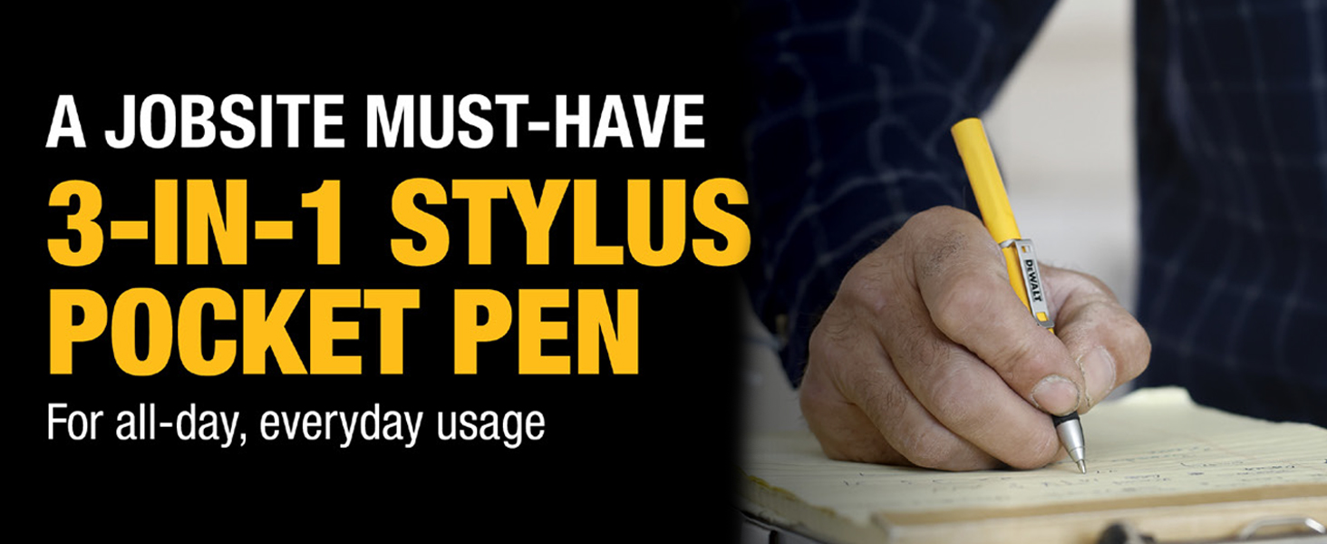 Dewalt 3 in 1 Stylus Pocket Pen for everyday usage