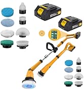 Qimedo 1500 RPM Battery Powered Shower Scrubber,Electric Tile Floor Scrubber with Display for Gro...