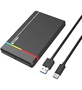 Pilcnla 2.5 Inch External Hard Drive Enclosure, USB C 3.1 to Sata III,ssd/HDD Case Compatible for...
