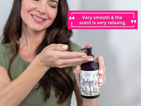 Woman using relax massage oil