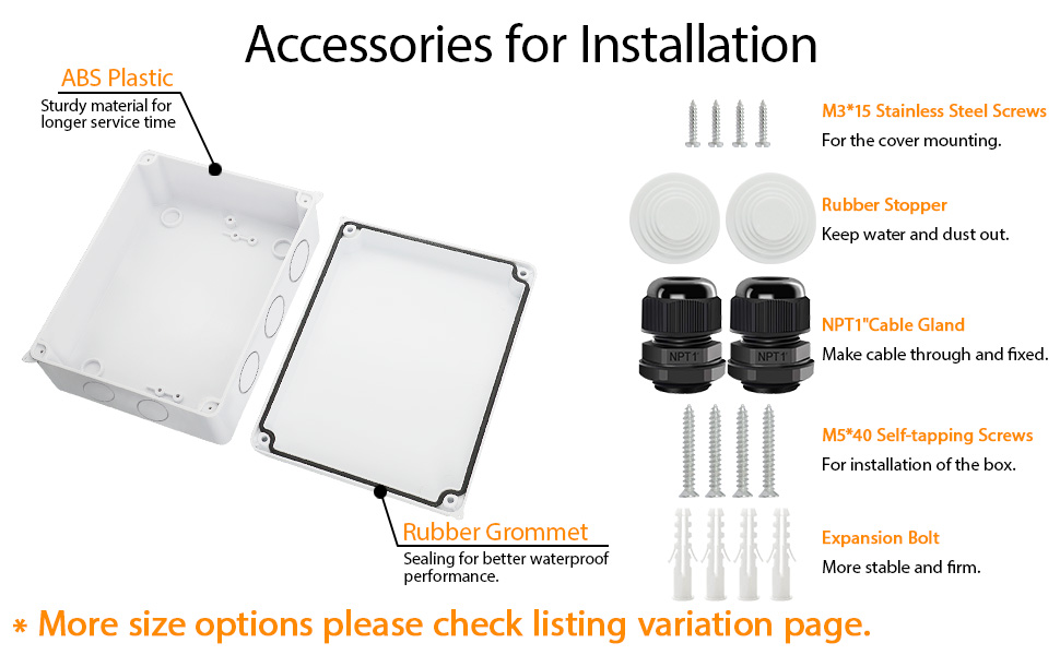 accessories for installation