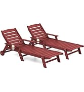 SERWALL Outdoor Chaise Lounge Chair Set of 2, Patio Lounge Chair for Outside, Longer Version Pool...