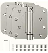 HOSOM Self Closing Door Hinges Brushed Nickel Spring Loaded Hinges 4 Inch Adjustable Tension for ...