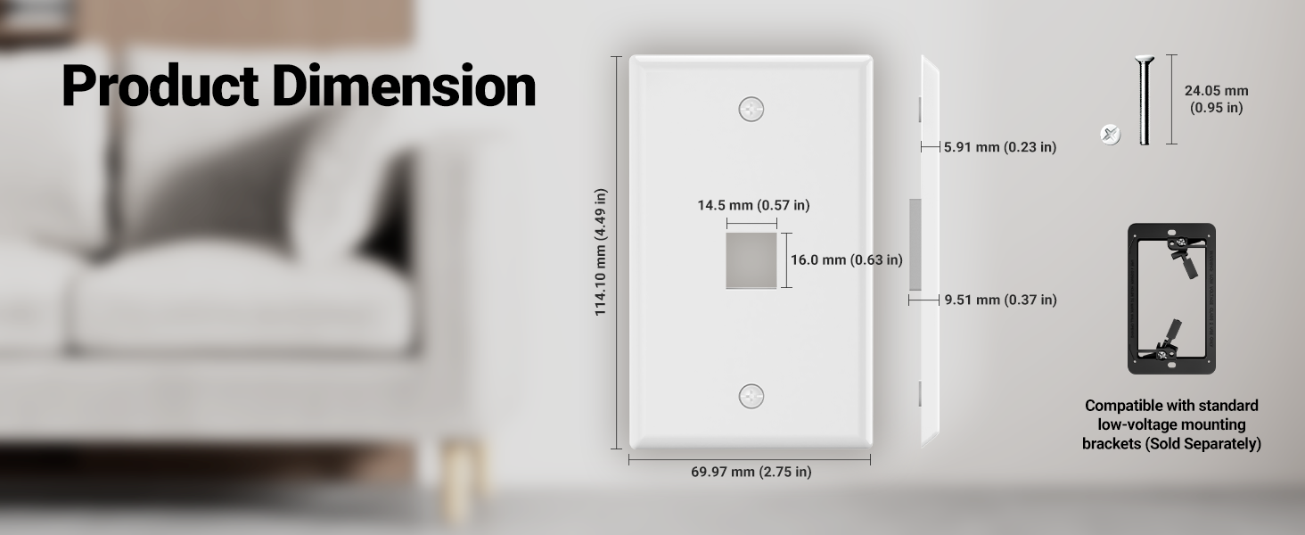 keystone wall plate 1-port