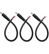 0.8FT DC Pigtail Cable 5.5mmx2.1mm Male 12V/24V Barrel Connector Maintenance Power Cord 16AWG for...