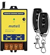 matell Wireless Remote Control Switch DC 12V/24V/48V/72V 30A Dry Contact Relay Switch for Light,M...