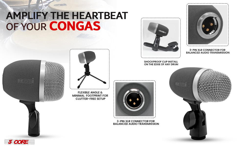 Conga Tom Snare Microphone Set Instrument Mic