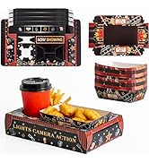 RVXHUA 48PCS Movie Night Party Supplies, 24 Snack Boxes and 24 Food Trays, Disposable Paper Snack...