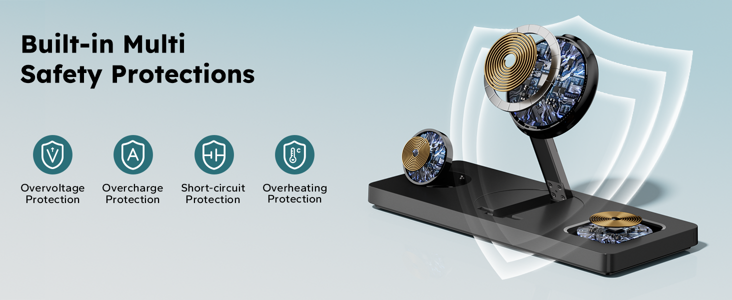 magnetic phone and watch charger stand