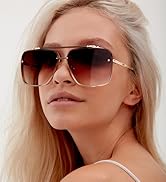 Breaksun Square Aviator Sunglasses for Men Women Fashion Vintage Diamond Cutting Lens Classic Mil...