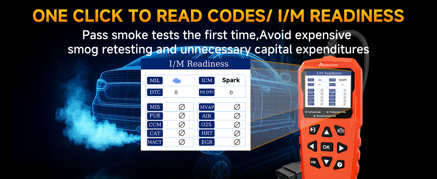 Car Scanner Diagnostic Tool with I/M Readiness