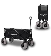 SUNNYFEEL 41" L Beach Wagon with Big Wheels for Sand - 550lbs Heavy Duty Folding Beach Wagon - Al...