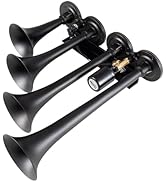 BANHAO Truck Air Horn 4 Trumpet Horns Train Horn Kit for Truck 12/24V 180 dB Super Loud Air Horns...
