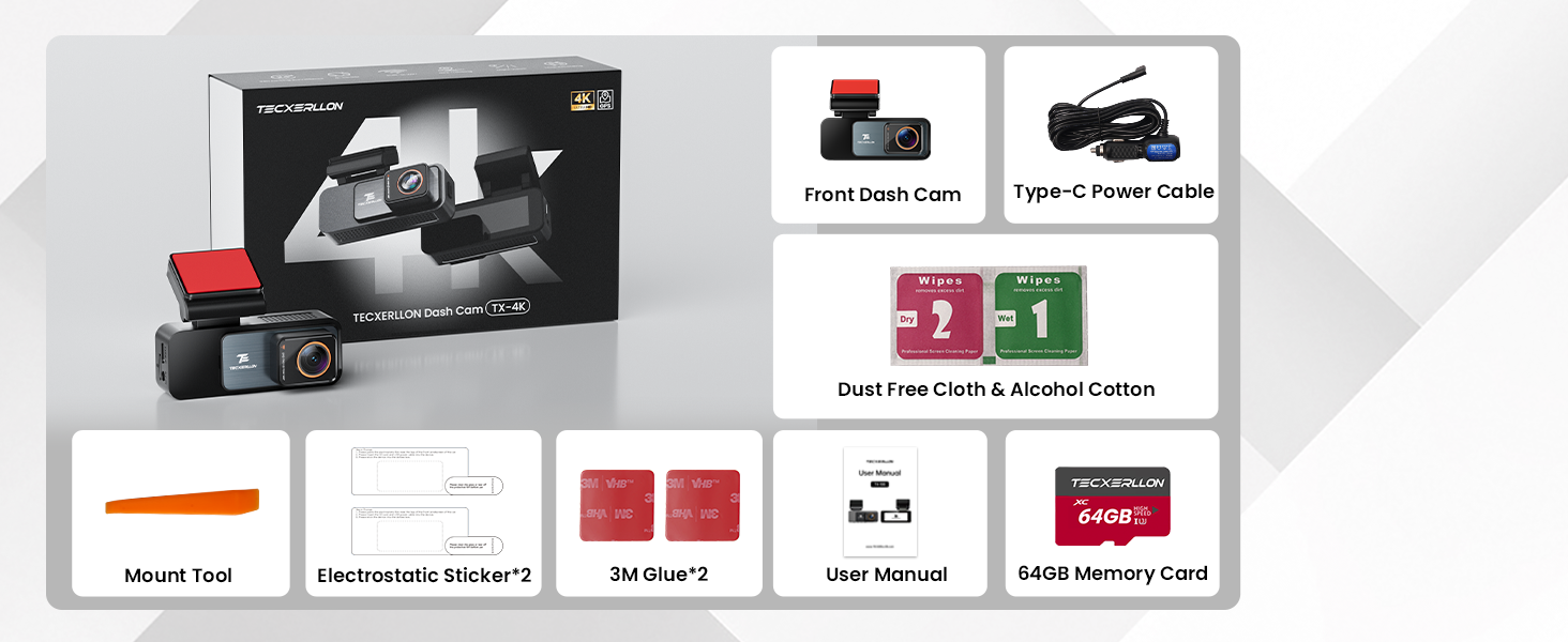 4k dash cam front and rear