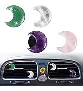 Crystal Moon Air Vent Clips,4 Pcs Quartz Moon Style Car Air Fresheners Vent Clips Car Diffuser Ve...
