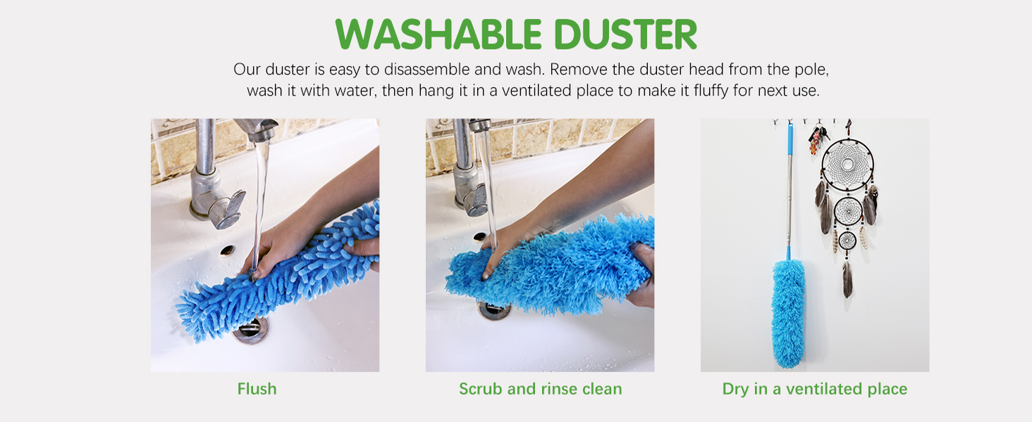 washable duster extendable