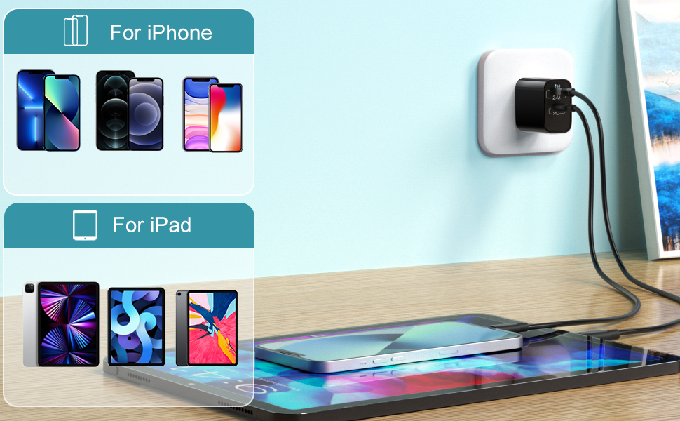 black usb c wall charger