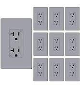 WEBANG Decorator Receptacle Outlet, Screwless Wall Plate Included, 20-Amp 125V Tamper Resistant W...