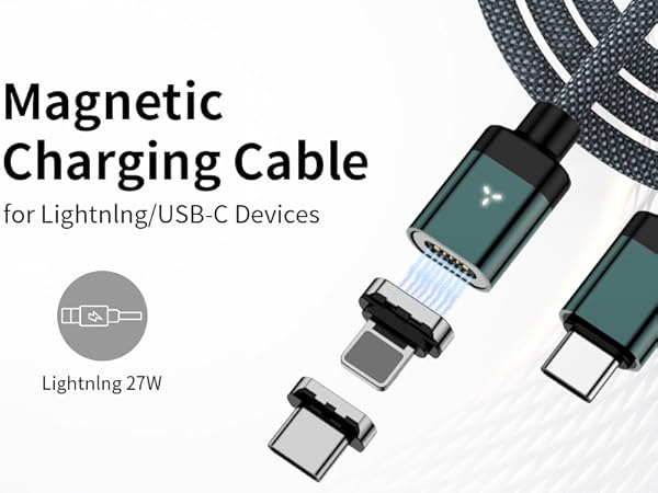 100W 2 in 1 Magnetic USB C Charging Cable
