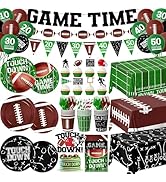 Football Party Decorations Serve 24, 189Pcs Football Party Supplies Includes Plates,Napkins,Cups,...