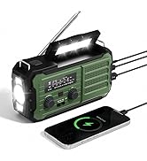Vokida Emergency Radio with 10000mAh Portable Power Bank, Hand Crank Radio for Survival, AM/FM/NO...