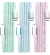 6.6FT USB C to USB C Cable 3Pack, iPhone 15 Charger Cord, 60W(3A) Type C Charger Fast Charging,Co...