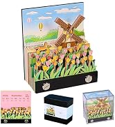 Cowenhey 3D Time Piece Calendar, 2026 Desk Calendar With LED Light, 3d Memo Pad Creative Desk Cal...
