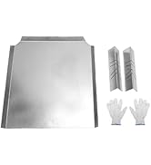 KELFEEAO Firebacks for Fireplace, Stainless Steel Fireplace Heat Reflector Fireback with Adjustab...