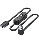 YINGAYOU 90 Degree USB 3.0 Switch Extension Cable Short USB Extension Cable with Switch Supports ...