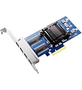 BZIZU Quad-Port PCIe Gigabit Ethernet Server Adapter, Intel I350-T4 NIC Card for Windows Linux VM...